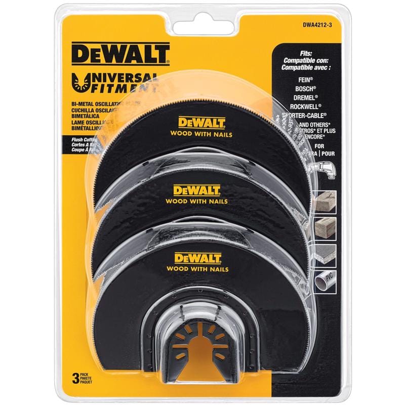Dewalt DWA4212-3 1-3/4 in. W Bi-Metal Semi-Circle Flush Cut Blade 3 pk
