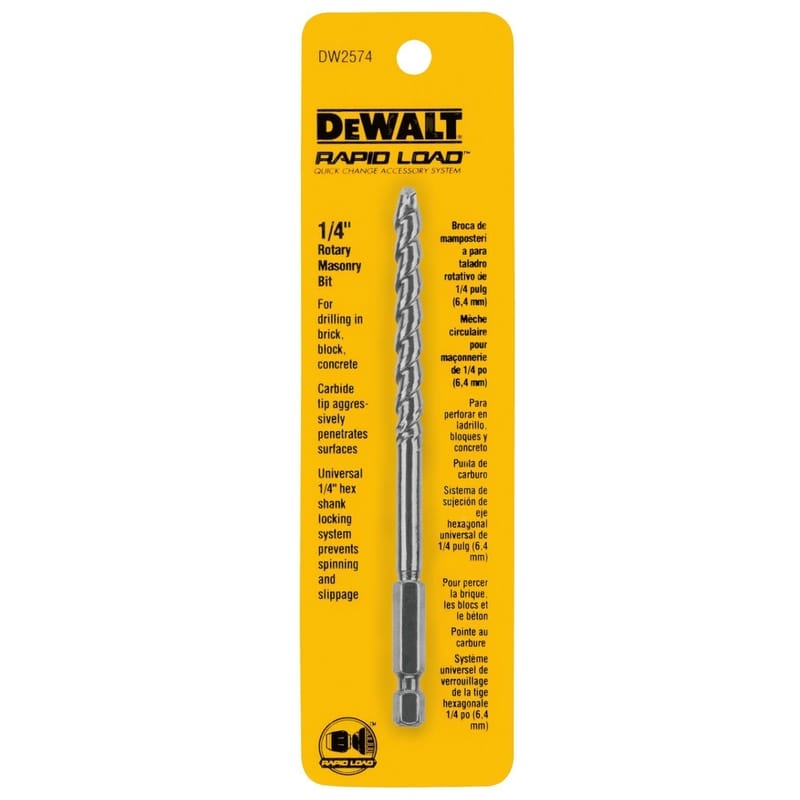 Dewalt DW2574 1/4 in. X 7 in. L Carbide Tipped Drill Bit Hex Shank 1 pc