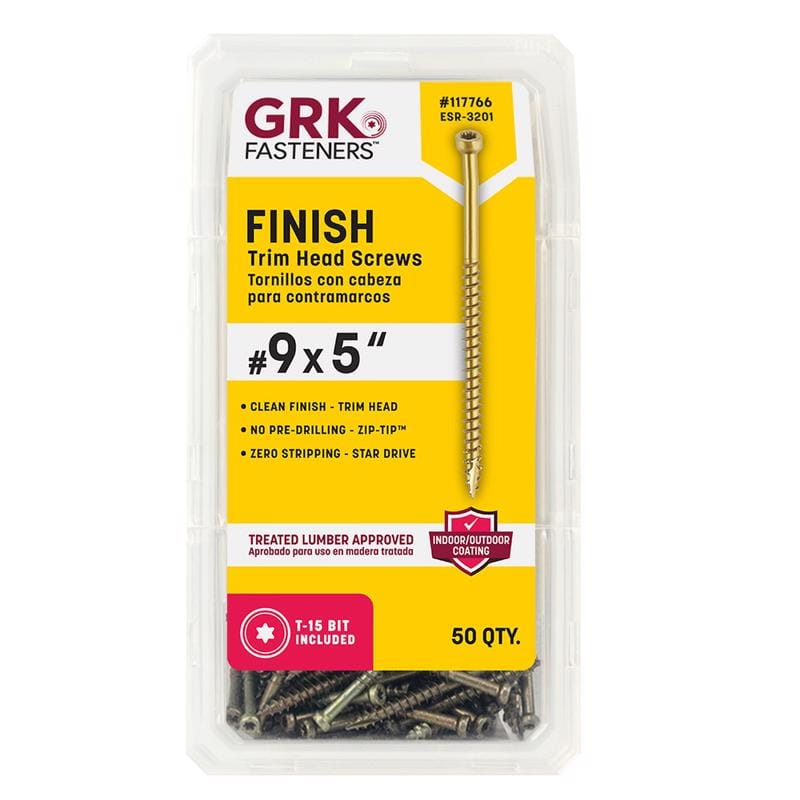Itw 117766 GRK Fasteners No. 9 in. X 5 in. L Star Trim Head W-Cut Trim Screws