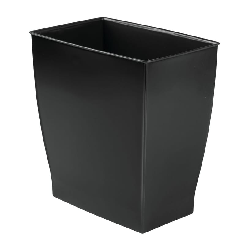 Idesign 64772 Mono 2 gal Black Plastic Rectangular Wastebasket