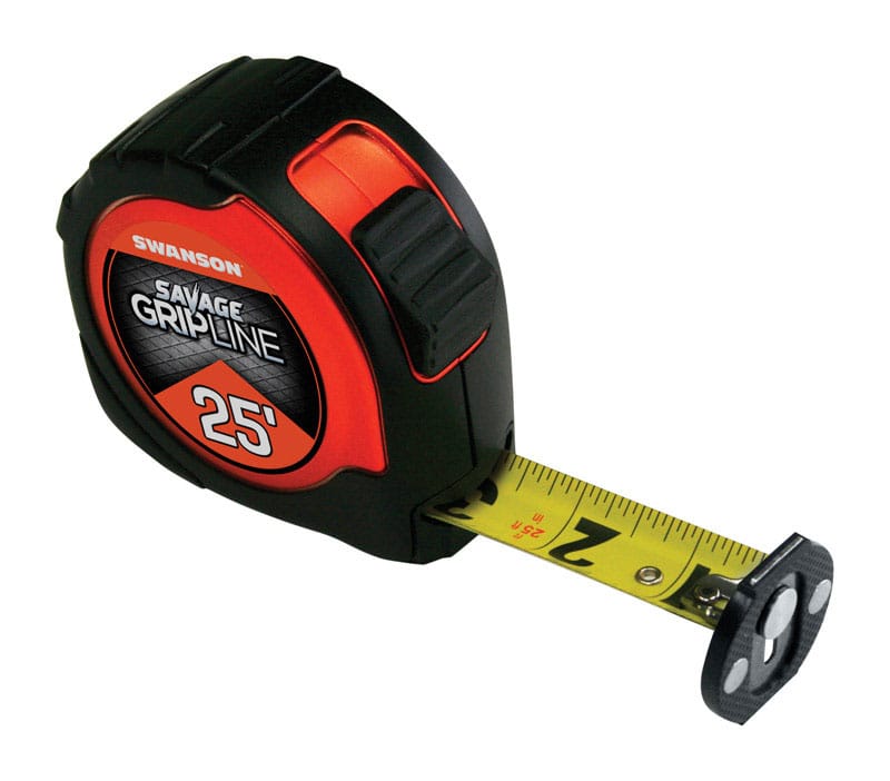 Swanson SVGL25M1 Savage Grip Line 25 ft. L X 1-1/16 in. W Gipline Tape Measure 1 pk