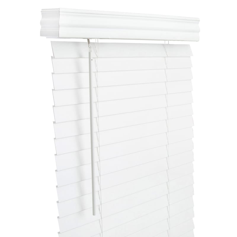Living Accents FAX7260WH Faux Wood 2 in. Blinds 72 in. W X 60 in. H White Cordless