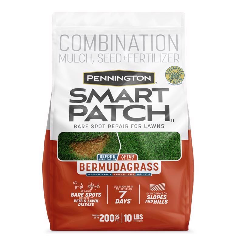 Pennington 100545667 Smart Patch Bermuda Grass Full Sun Seed/Fertilizer/Mulch Repair Kit 10 lb