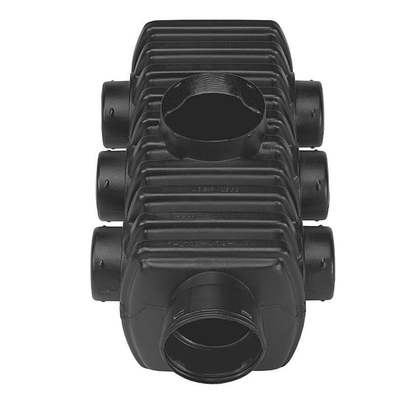 Advanced Drainage Systems 1369AB New and Old Work Round Plastic 6 gang Distribution Box Black