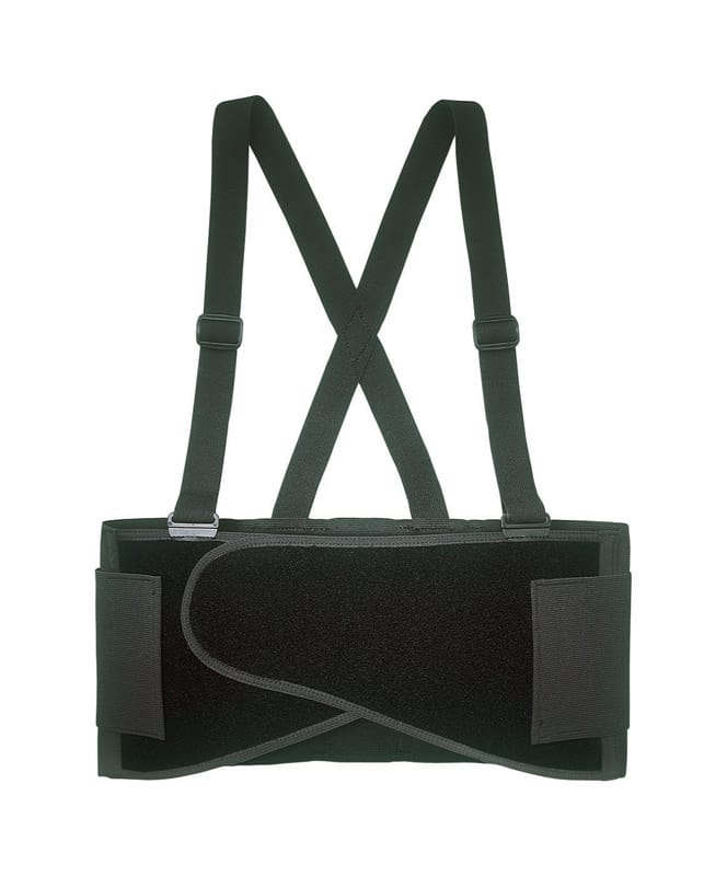 CLC 5000M 32 in to 38 in. Elastic Support Belt with Suspenders Back Support Belt Black M 1 pc