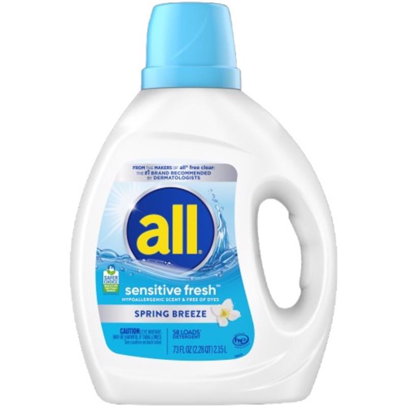 All 2988936 Sensitive Fresh Spring Breeze Scent Laundry Detergent Liquid 73 fl. oz. 1 pk