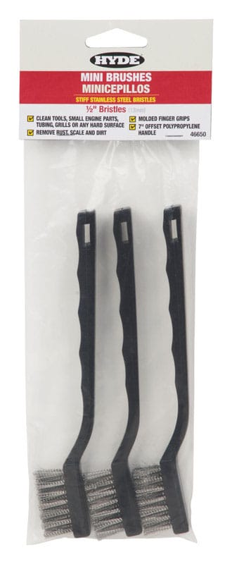 Hyde 46650 10 in. L Stainless Steel Mini Bristle Brush