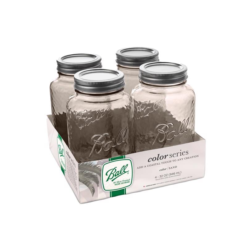 Ball 2221161 Color Series Regular Mouth Mason Jar 32 oz 4 pk
