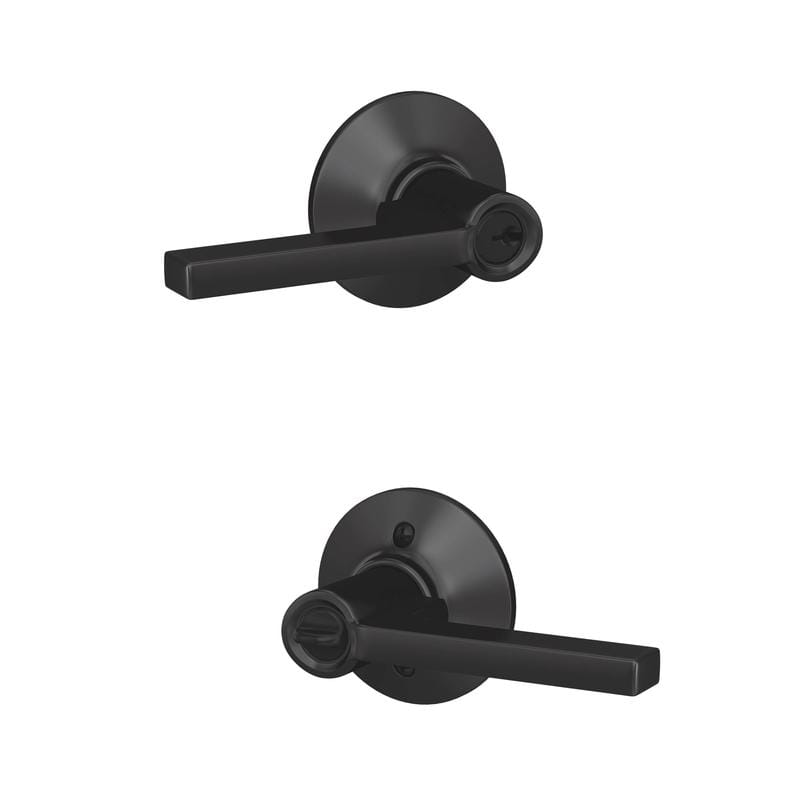 Schlage F51A G LAT 622 Latitude Matte Black Entry Door Knob 1-3/4 in.