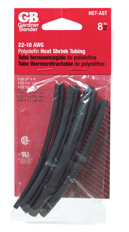 Gardner Bender HST-AST Heat Shrink Tubing Black 8 pk