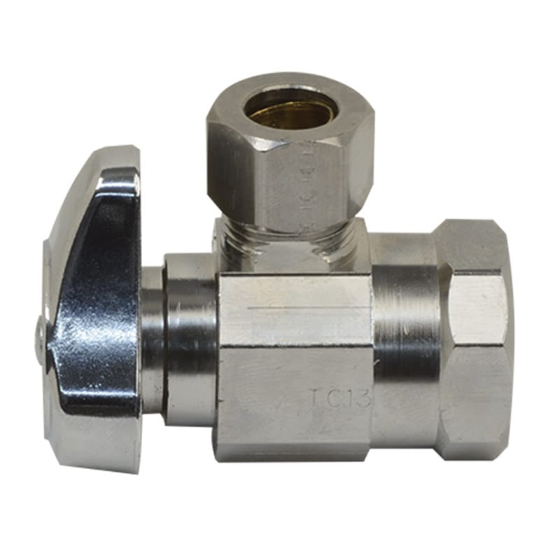 BrassCraft G2R17X CD 1/2 in. Compression outlets X 3/8 in. Chrome Plated Stop Valve