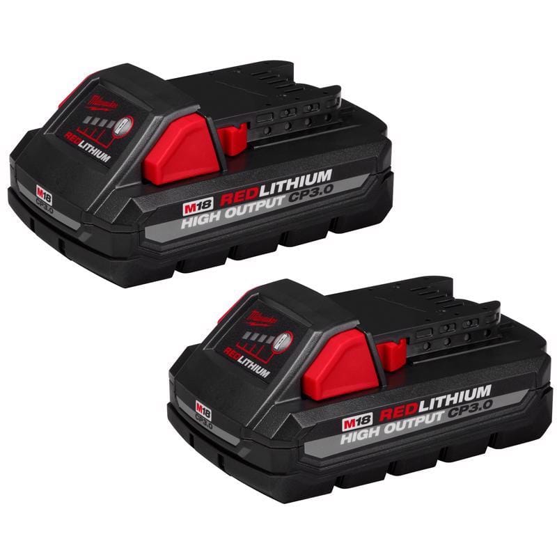 Milwaukee 48-11-1837 M18 RedLithium CP3.0 3 Ah Lithium-Ion High Output Battery Pack 2 pc
