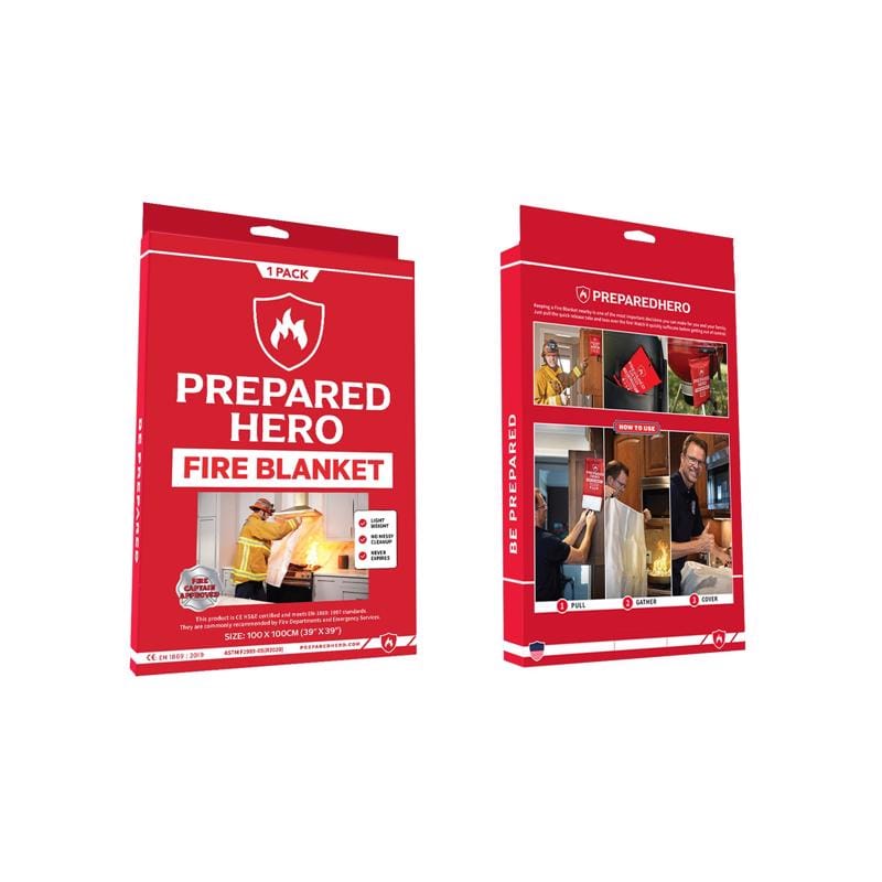 Prepared Hero FBMD-RD-RED1 Fire Blanket For Household