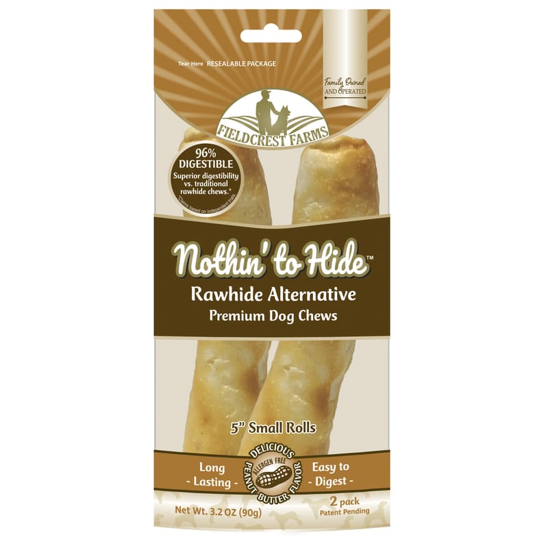 Fieldcrest Farms 167 Nothin' to Hide Sm Roll Peanut Butter Grain Free Chews For Dogs 0.2 lb 5 in. 2 pk