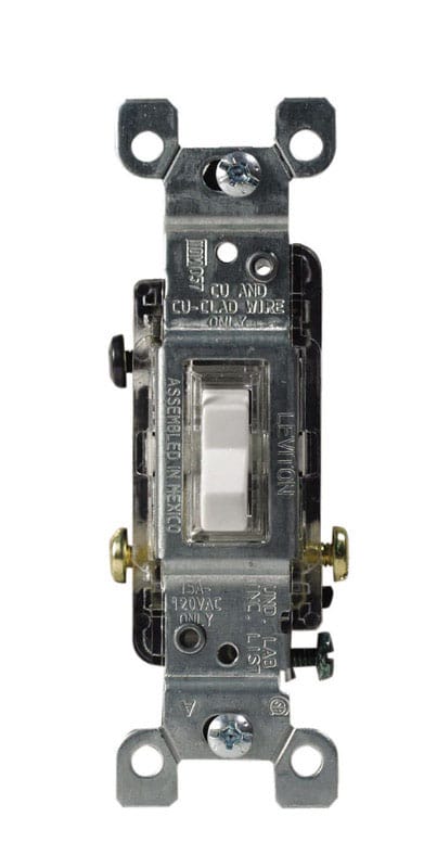 Leviton L1461-0LW Illuminated 15 amps Single Pole Toggle Switch White 1 pk