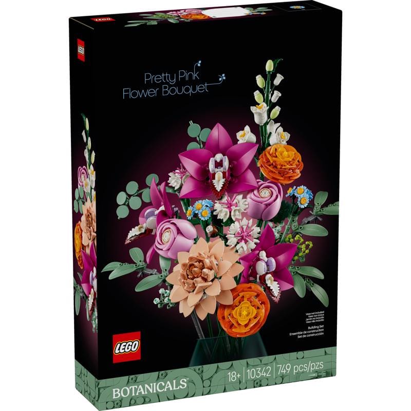 Lego 10342 Botanicals Pretty Pink Flower Bouquet Building Set Multi 749 pc