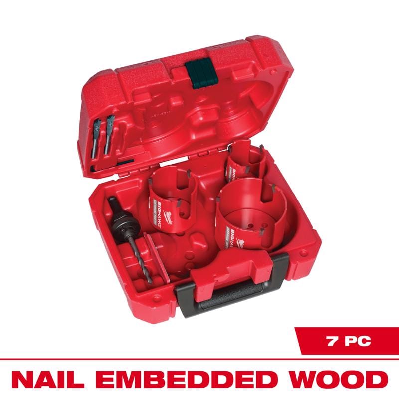 Milwaukee 49-56-9280 Big Hawg Carbide Tipped Hole Saw Kit Arbor Included