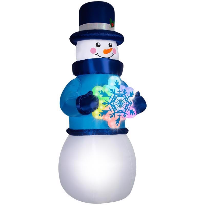 Gemmy 886024 Airblown LED Lightshow Rainbow Wave Snowman 12 ft. Inflatable