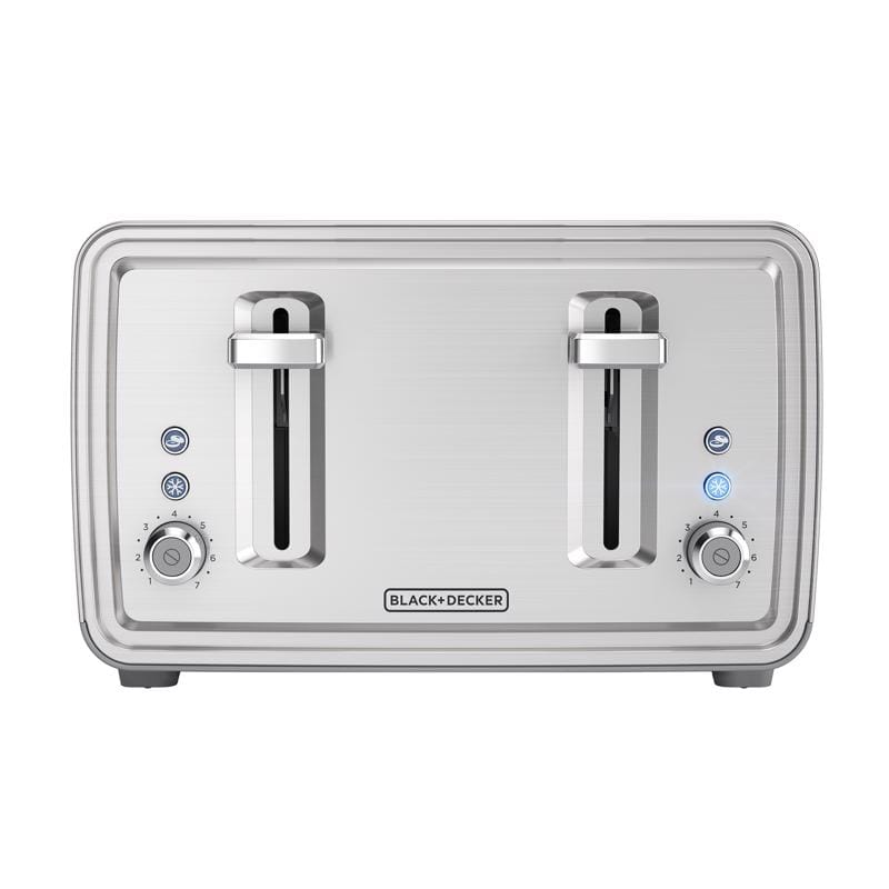 Black+Decker TR4900SSD Stainless Steel Silver 4 slot Toaster 7.6 in. H X 11.8 in. W X 10.6 in. D