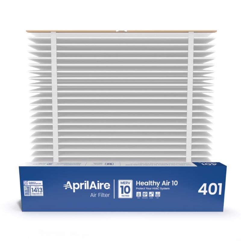 Aprilaire 401 16 in. W X 25 in. H X 6 in. Pleated 10 MERV Pleated Air Filter 1 pk
