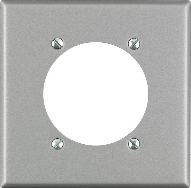 Leviton 0S701-040 Silver 2 gang Stainless Steel Single Outlet Wall Plate 1 pk