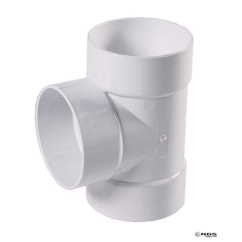 NDS 4P01 Schedule 35 4 in. Hub each X 4 in. D Hub PVC Straight Tee 1 pk