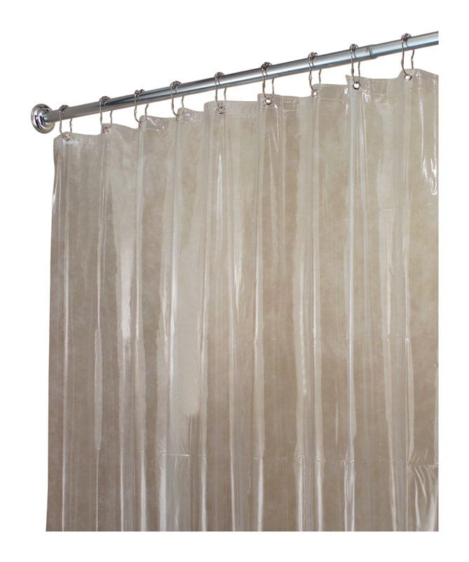 iDesign 14581 72 in. H X 96 in. W Clear Solid Shower Curtain Liner Vinyl