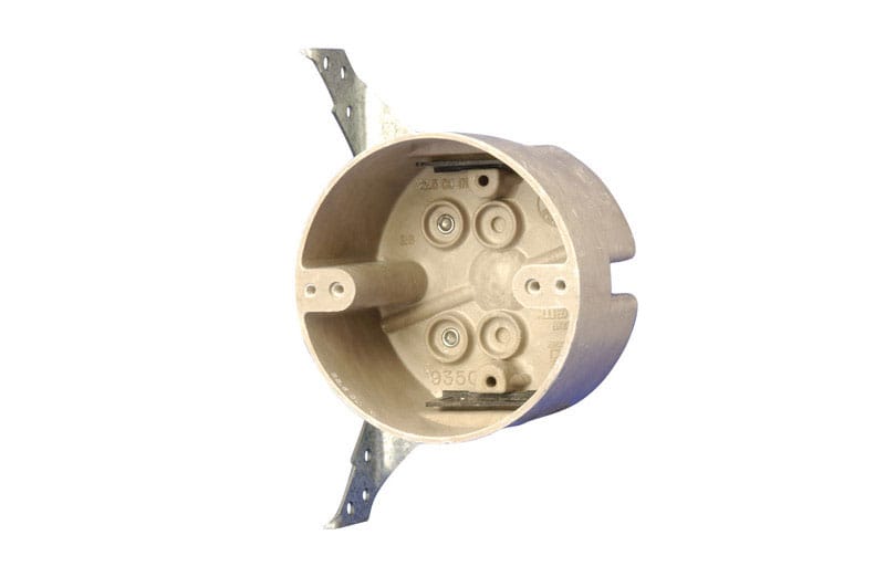 Allied Moulded H9350=HLK FiberglasBox New Work 22-1/2 cu in Round Fiberglass 1 gang Electrical Box Beige