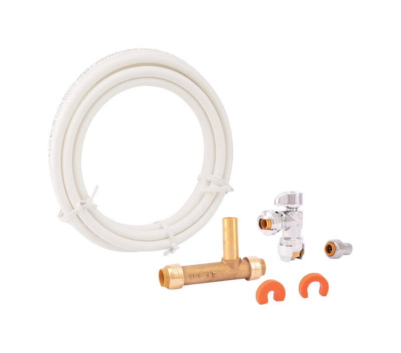 Sharkbite 25024 1/2 in. Push Fit X 1/2 in. D Push to Fit 10 ft. Brass Ice Maker Supply Line Kit