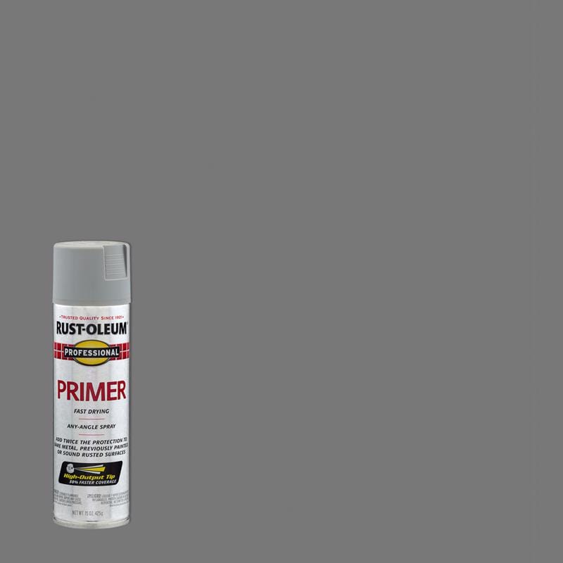 Rust-Oleum 7582838 Professional Flat Gray Primer Spray 15 oz