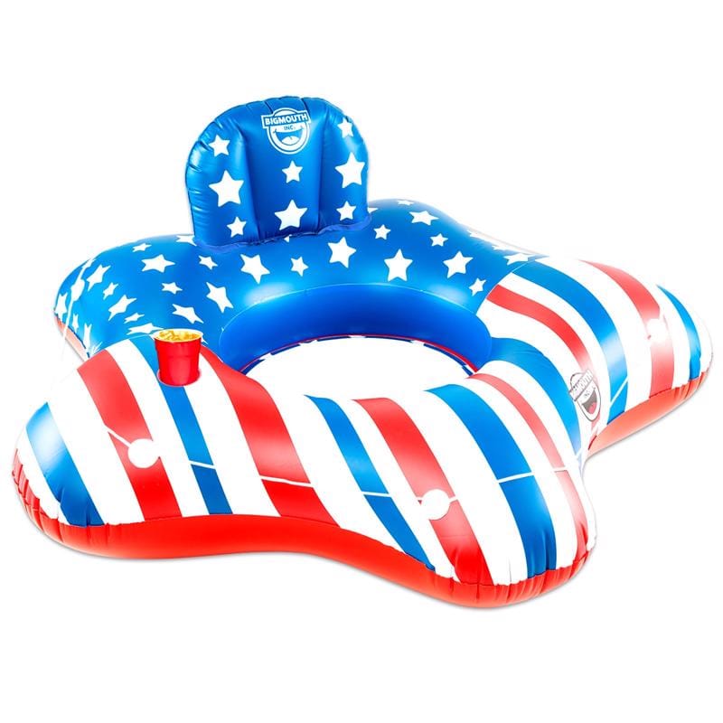 Bigmouth 22-BRR-4145 Blue/Red/White PVC Inflatable Americana River Tube Pool Float Tube