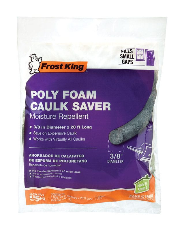 Frost King C21H Gray Poly Foam Caulk Saver For Gaps and Openings 20 ft. L X 0.38 in.