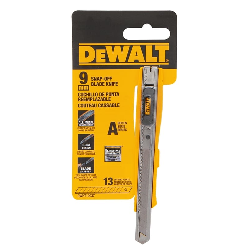 Dewalt DWHT10037 4-1/4 in. Sliding Snap-Off Utility Knife Black/Silver