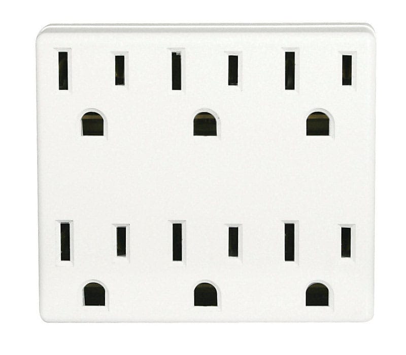 Leviton C24-6ADPT-00W Polarized 6 outlets Outlet Adapter 1 pk