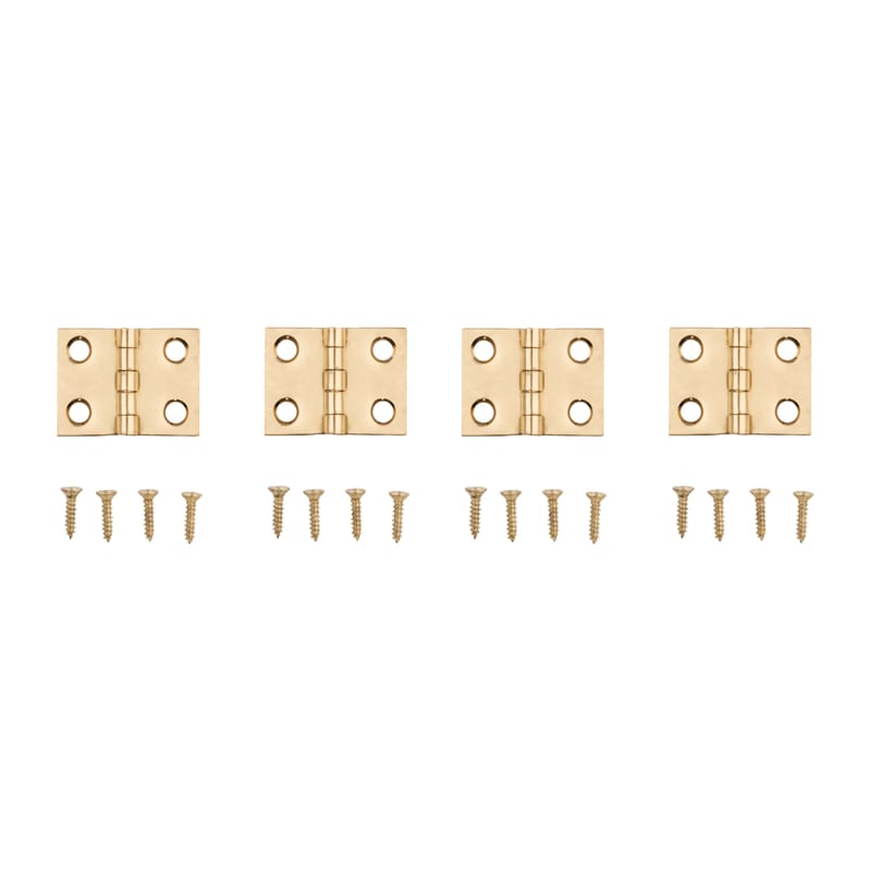 National Hardware N211-326 3/4 in. L Solid Brass Broad Hinge 4 pk