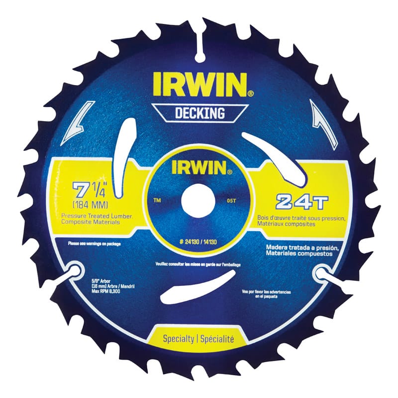 Irwin 14130 Marathon 7-1/4 in. D X 5/8 in. Carbide Circular Saw Blade 24 teeth 1 pk