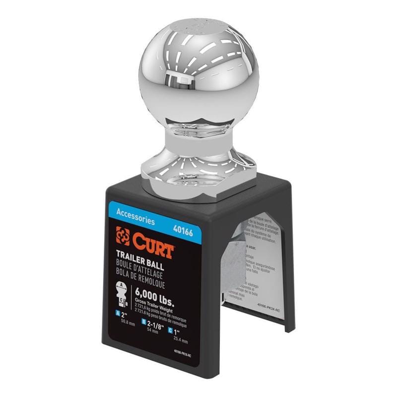 CURT 40166 Hitch Ball Stl Sv 6K Lb 2"