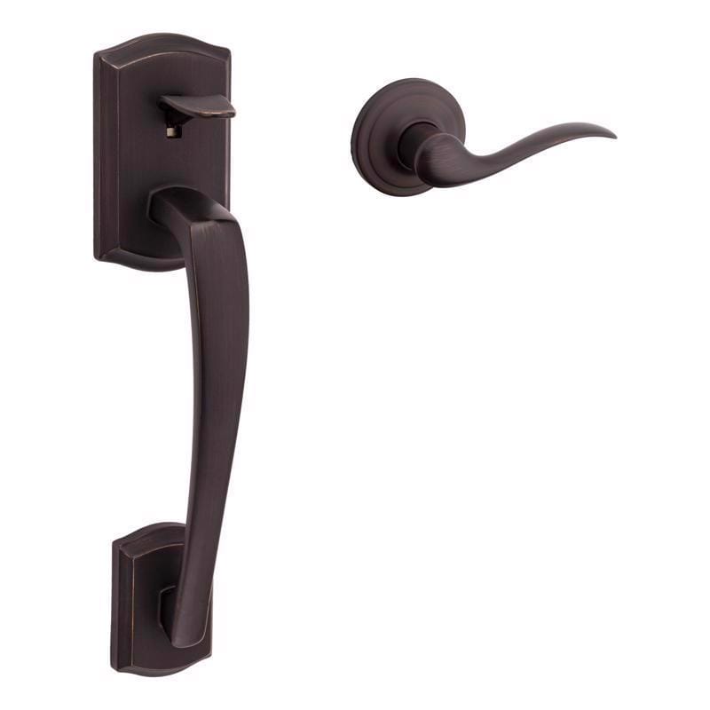 Kwikset 98150-014 Prescott Venetian Bronze Entry Handleset 1-3/4 in.