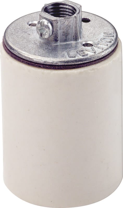 Leviton 10045-000 Porcelain Incandescent Medium Base Keyless Lampholder 1 pk