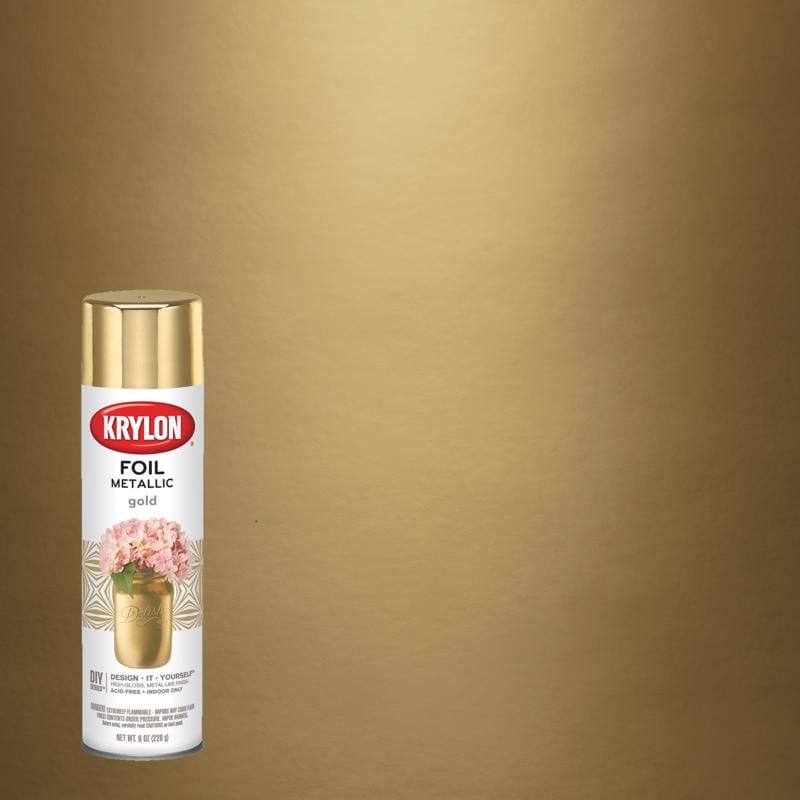 Krylon K01050000 Premium Foil Gold Metallic Spray Paint 8 oz