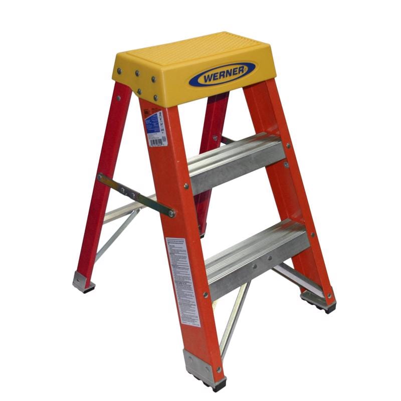 Werner 6202 2 ft. H Fiberglass Step Ladder Type IA 300 lb. cap.