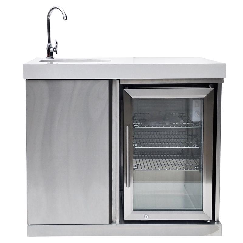 Mont Alpi MASF Outdoor Sink & Fridge Stainless Steel 35 in. H X 25 in. W X 38 in. L