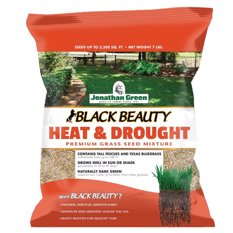Jonathan Green 10515 Black Beauty Heat & Drought Mixed Sun or Shade Grass Seed 7 lb
