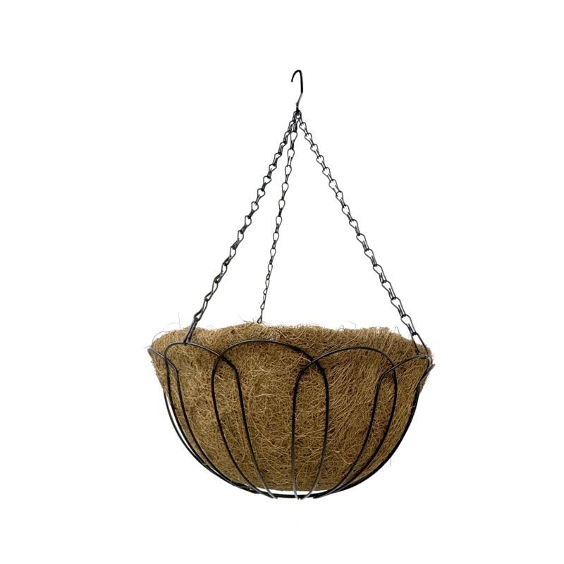 Living Accents HY11-35-16 16 in. W Steel Hanging Basket Black