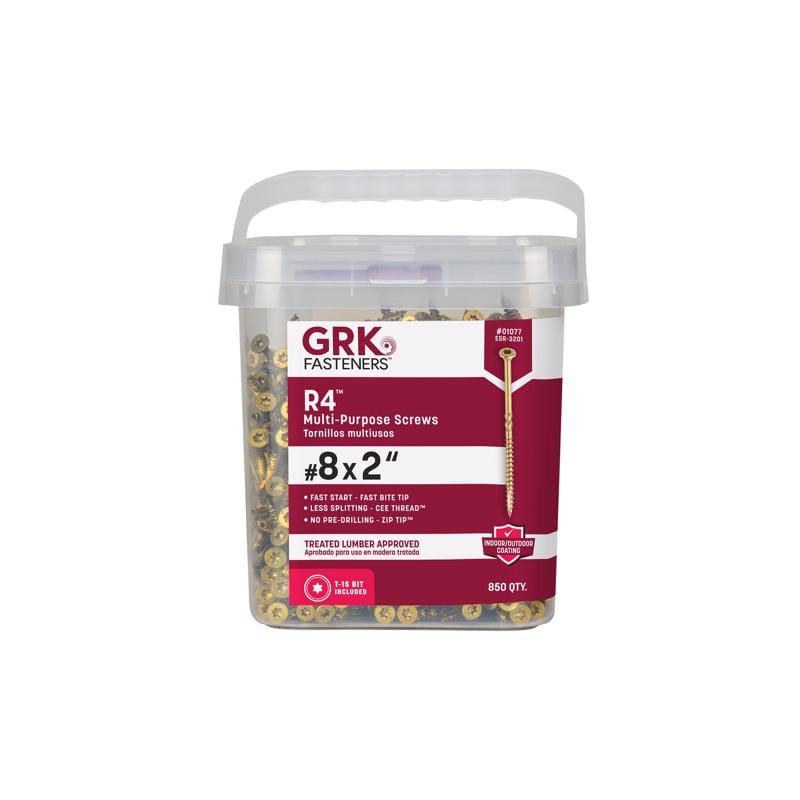 GRK Fasteners 01077 No. 8 X 2 in. L Star Climatek W-Cut Multi-Purpose Screws 850 pk