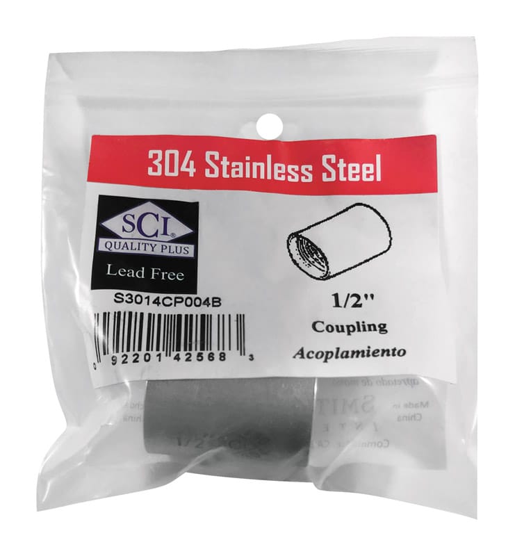 Smith-Cooper 4638100230 1/2 in. FPT X 1/2 in. D FPT Stainless Steel Coupling