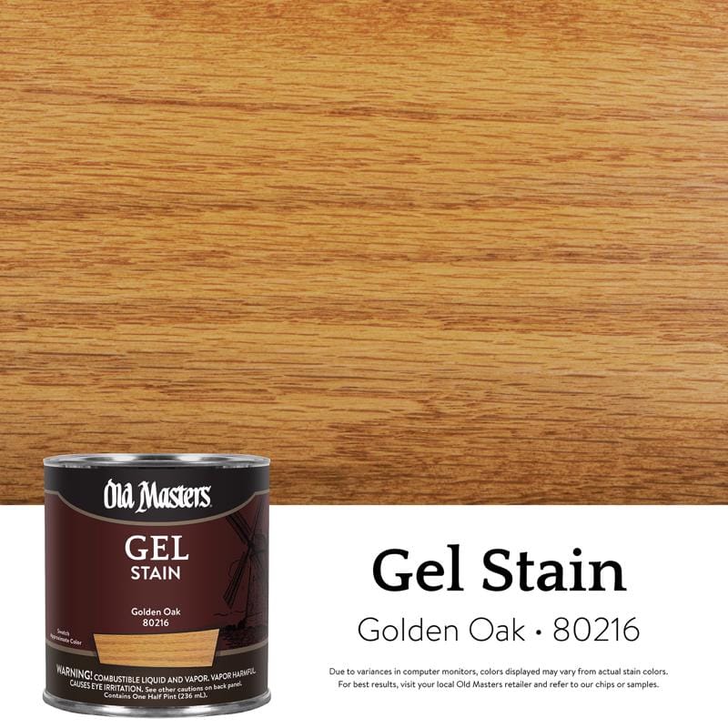 Old Masters 80216 Semi-Transparent Golden Oak Oil-Based Alkyd Gel Stain 1/2 pt