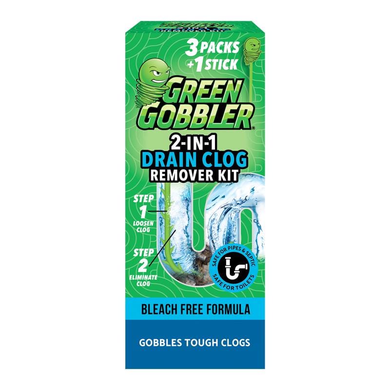 Green Gobbler G0010AD Ecoworks Powder Drain Opener Pacs 6.53 oz