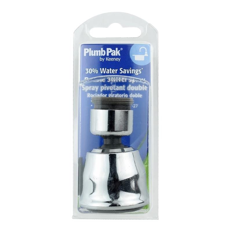 Plumb Pak 800-220LF Keeney Dual Thread 15/16 in.-27 x 55/64 in.-27 Chrome Plated Swivel Sprayrator
