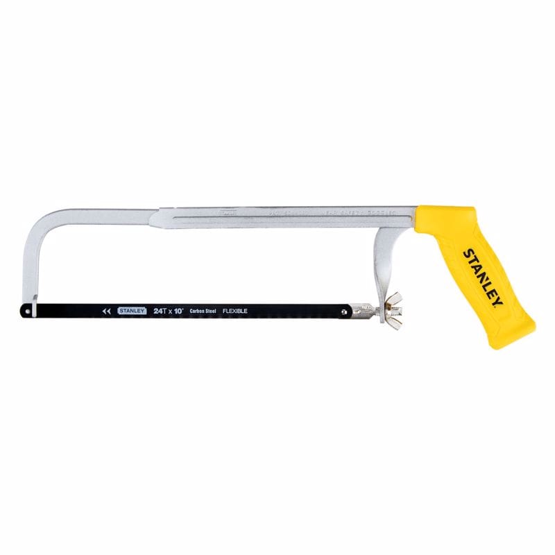 Stanley STHT14039 10 in. High Carbon Steel Adjustable Adjustable Hacksaw Black/Yellow 1 pc